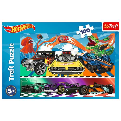 Puzzle 100 Elementów Pędzące Samochody Hot Wheels na Arena.pl