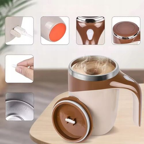 AUTOMATYCZNY KUBEK TERMICZNY 380 ML MAGNETYCZNE MIESZADŁO USB DLA KAWOSZY na Arena.pl