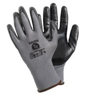 rękawice monterskie poliester + nitryl raven, rozmiar 9 - 12 par - rek