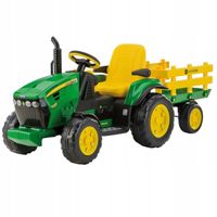 2 x TRAKTOR NA AKUMULATOR Z PRZYCZEPĄ JOHN DEERE PEG PEREGO 12V RADIO ZESTA