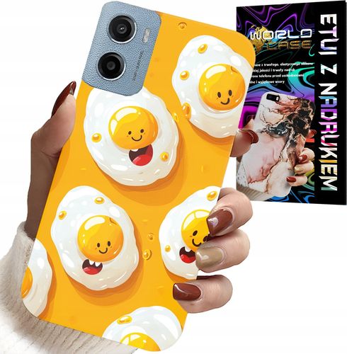 ETUI DO MOTOROLA E15 / G05 - SŁODKIE UŚMIECHNIĘTE JAJKA CASE + FOLIA na Arena.pl