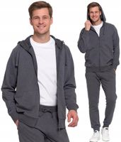 Ciepła Bluza Męska Dresowa Rozpinana z Kapturem Bawełniana MORAJ SZARA XXL