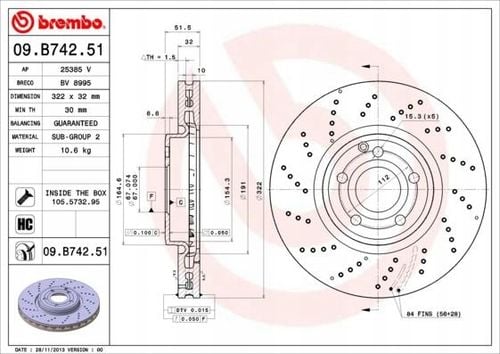 TARCZA HAM PRZOD 322X32 V BREMBO na Arena.pl