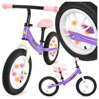 ROWEREK BIEGOWY FIOLETOWY KOŁA 12" ŚWIECĄCE LED STALOWA RAMA JEŹDZIK 3 LATA