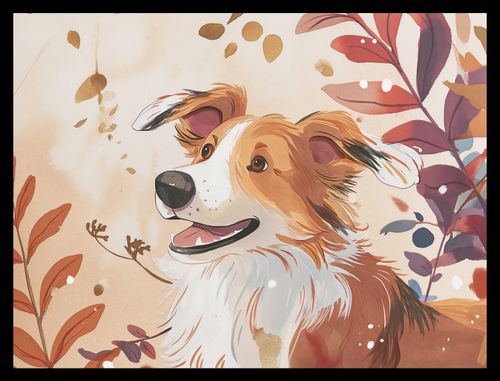 Plakat 40x30cm Collie Jesienną Porą na Arena.pl