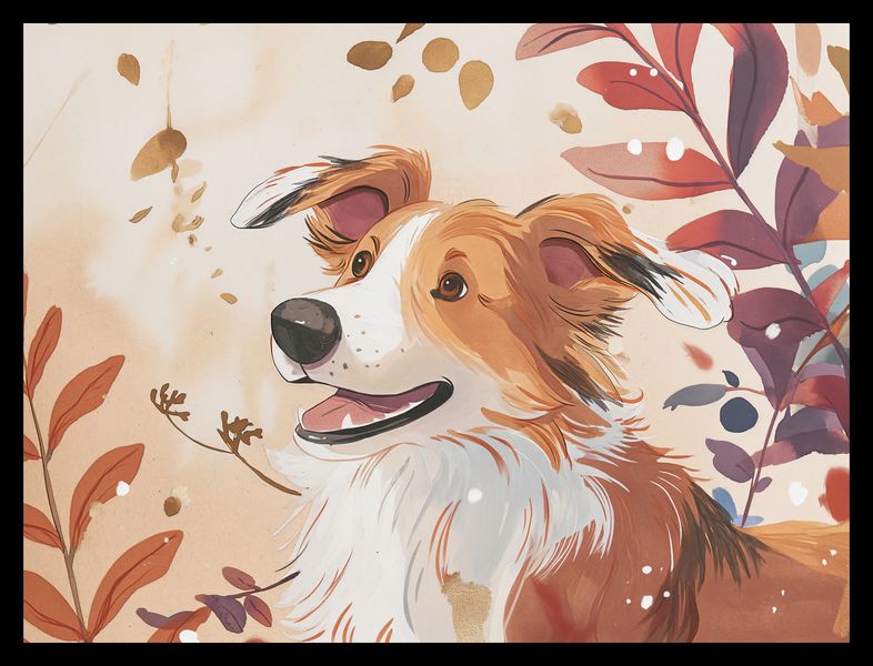 Plakat 40x30cm Collie Jesienną Porą zdjęcie 2