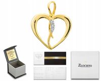 ZŁOTA ZAWIESZKA Z BRYLANTAMI SERCE 585 DIAMENTY