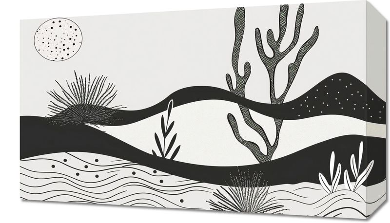 Obraz 50x30cm Ogród przy Nocy zdjęcie 1