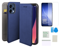 Etui z klapką do OPPO RENO 15 5G pokrowiec niebieski case + folia ochronna