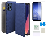 Etui z klapką do OPPO RENO 15 5G pokrowiec niebieski case + folia ochronna