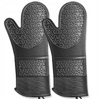 Rękawice KUCHENNE Silikonowe DO Piekarnika Kuchni ŻAROODPORNE 2szt Czarne