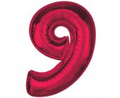 #Bfc39 Balon Foliowy Smart, Cyfra 9, Czerwona, 92