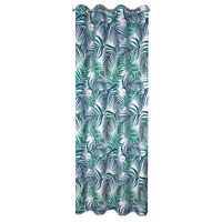 Zasłona na przelotkach z nadrukiem PALM 140X250 biała+zielona