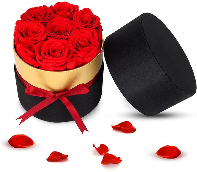 FLOWER BOX Z 7 PRAWDZIWYCH RÓŻ zdjęcie 1