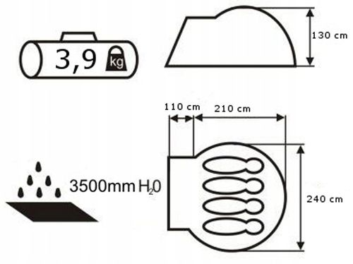 ! NAMIOT ACCO 4 PRO ACAMPER 3500mm + GRATIS! na Arena.pl