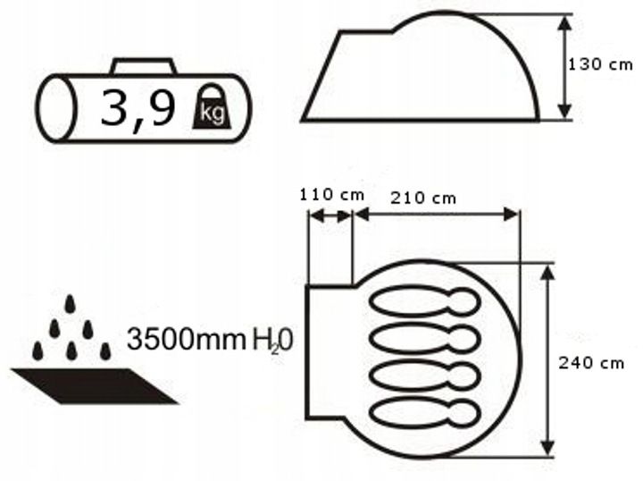 ! NAMIOT ACCO 4 PRO ACAMPER 3500mm + GRATIS! zdjęcie 9