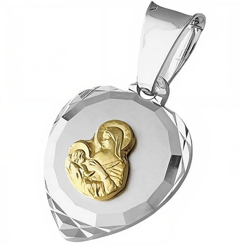 Srebrny łańcuszek 40cm Singapur i medalik serce MB Komunia Chrzest prezent na Arena.pl