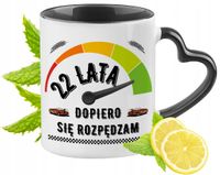 Na Urodziny 22 22Gie Kubek Czarny Z Uszkiem W Kształcie Serca Na Prezent