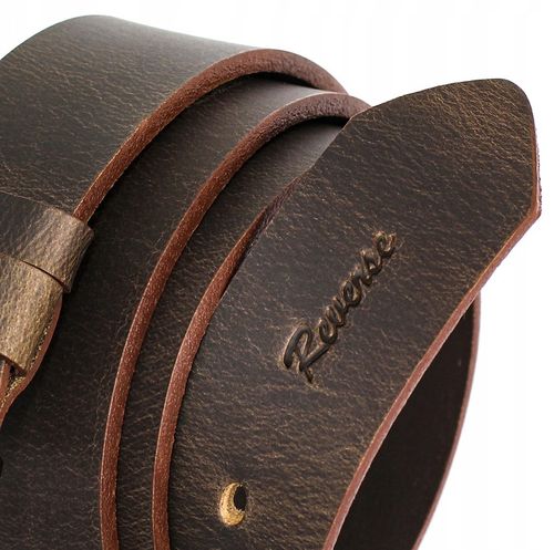 Szeroki skórzany pasek męski do JEANSÓW REVERSE SKÓRA NATURALNA LICOWA 100 na Arena.pl