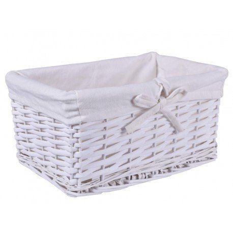 Koszyk wiklinowy 30x20x15 - biały zdjęcie 1