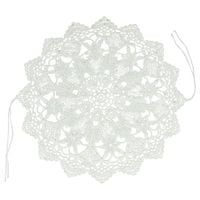 Ażurowa biała serwetka na koszyczek wielkanocny ze sznurkami, 38 cm