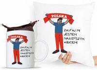 Zestaw Poduszka + Kubek Dla Kibica Prezent Z Nadrukiem Ze Zdjęciem