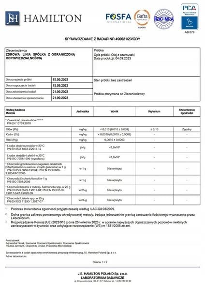 PROMOCJA Certyfikowany olej z czarnuszki 100ml TERMIN 30.06.2024 zdjęcie 8