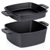 Garnek Żeliwny Brytfanna Brytfanka Patelnia do Pieczenia Smażenia 2w1 25 cm