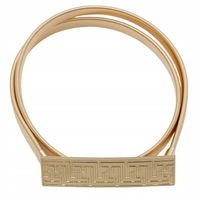 Pasek damski sprężynka prostokąt w grecki wzór złoty 7,5cm