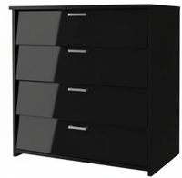 Szafka Na Buty Obuwie 5 Szuflad Czarna Połysk Do Przedpokoju 80 Cm