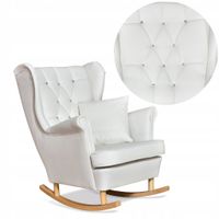 Fotel Uszak eko skóra Gaja bujany Skandynawski Family meble biały