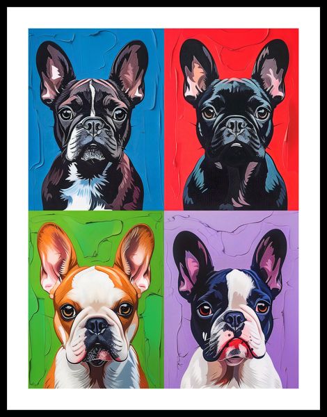 Plakat 75x100cm Buldogi Francuskie zdjęcie 3