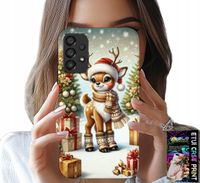 ETUI DO SAMSUNG A52 / A52S - RENIFER, WZORY BOŻONARODZENIOWE + SZKŁO