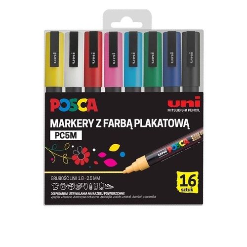 Markery PC-5M 16 kolorów Posca na Arena.pl