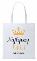 Dla Taty Tatusia Prezent Torba Eco Biała Shopper Z Nadrukiem Ze Zdjęciem