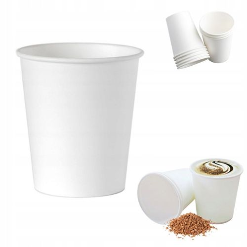 Kubki jednorazowe 100% papier białe do kawy 250ml 100szt bez dopłaty SUP na Arena.pl