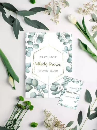 Karnet A5 Z Bilecikiem Ślub Eukaliptus na Arena.pl