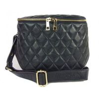 Pikowana listonoszka ,chlebak ,nerka Vera Pelle ,złote okucia szeroki pasek ,pojemna A5 VP591N2P