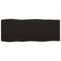 Blat ciemnobrązowy 100x40x(2-6) cm drewno z naturalną krawędzią
