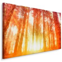 Obraz Ścienny Do Salonu Świt Wschód Słońca Las Krajobraz 100cm x 70cm
