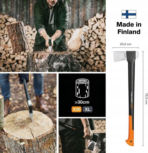 FISKARS X-SERIES X25 MOCNA Siekiera rozłupująca do drewna ostrze XL na Arena.pl