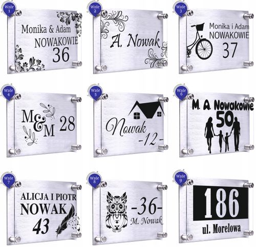 Tabliczka ADRESOWA numer domu 30x20 dibond plexi + DYSTANSE montażowe na Arena.pl