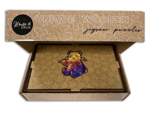 Puzzle Drewniane dla dzieci i dorosłych Panda w pudełku drewnianym na Arena.pl