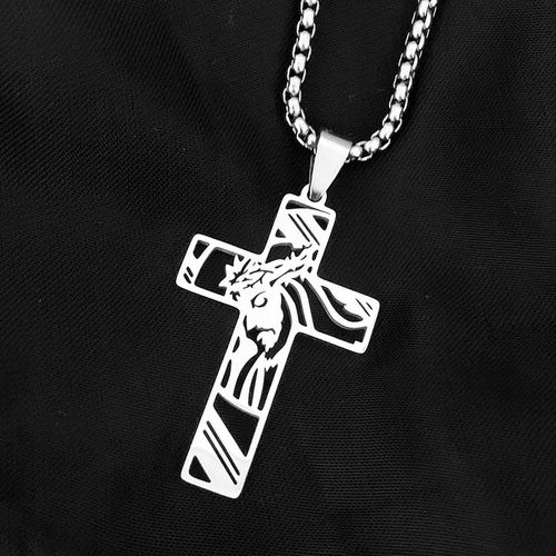 ŁAŃCUSZEK Z KRZYŻYKIEM Srebrny Męski Krzyż Łańcuch Naszyjnik WŁOSKI na Arena.pl