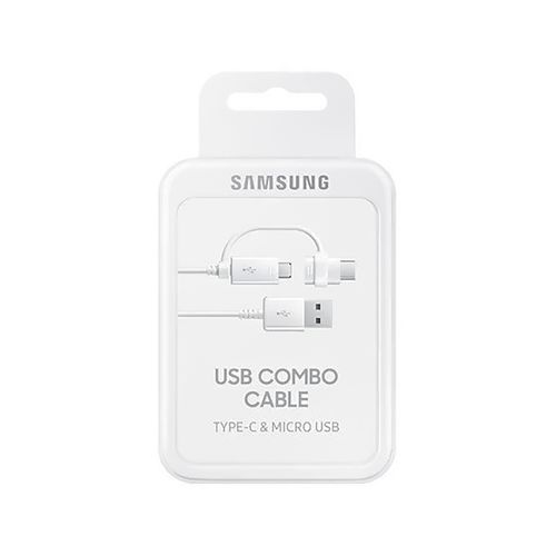 Kabel przewód Samsung Combo USB-A - micro USB i USB-C 1.5m - biały na Arena.pl