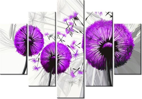 105CM 150CM OBRAZ 5 ELEM DMUCHAWCE FIOLECIE DRUK na Arena.pl