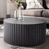 Stolik kawowy Metal Czarny 67x67x31 cm Okrągły stół do salonu