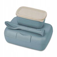 ŚNIADANIÓWKA ZE SZTUĆCAMI LUNCHBOX NIEBIESKI 4 ELEMENTY DO SZKOŁY PRACY