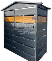 Wiata śmietnikowa 1,5x0,5m antracyt + drewnopodobny - dach dwuspadowy GP463