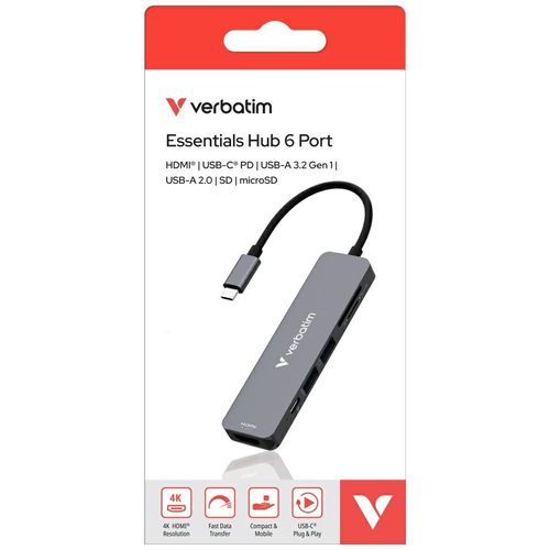 adapter hub verbatim usb-c/hdmi/usb-a    3.2/usb-a 2.0/sd/microsd na Arena.pl